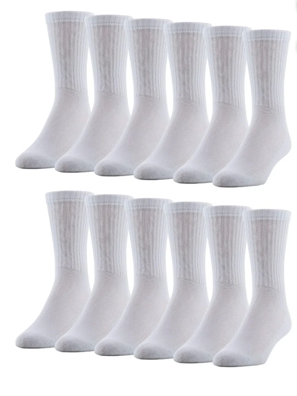 2 PowerSox Men's Cushion Crew Socks, 12-Pack Size 6-12